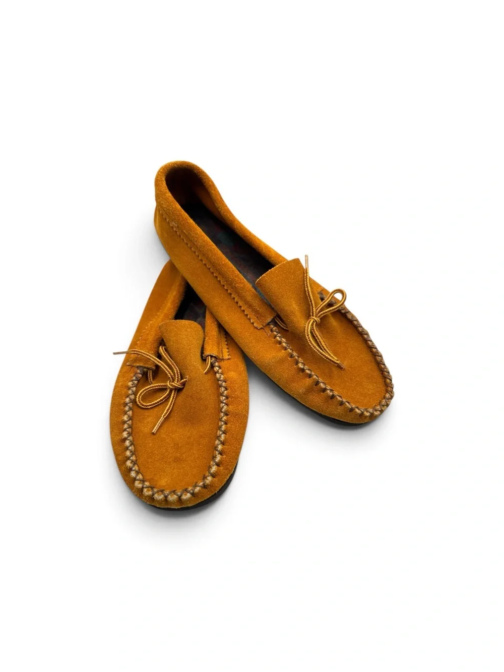 Vintage 70s 80s Handmade Suede Leather Moccasins Southwestern Shoes Size 10